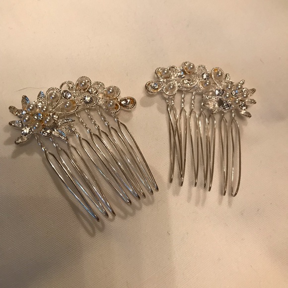 Sparkle fancy hair combs. One set of 2. - Picture 2 of 2